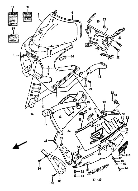 SUZUKI EMBLEEM KUIP LINKS 68691-40C00-3ZJ