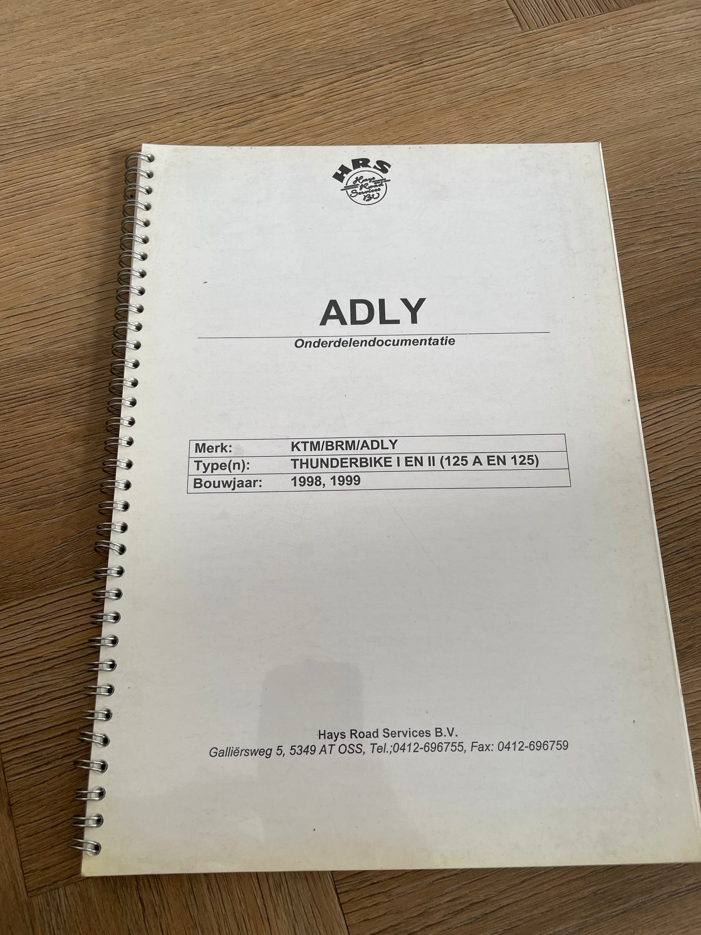 ADLY ONDERDELENDOCUMENTATIE KTM BRM THUNDERBIKE 1 / 2 1998 1999