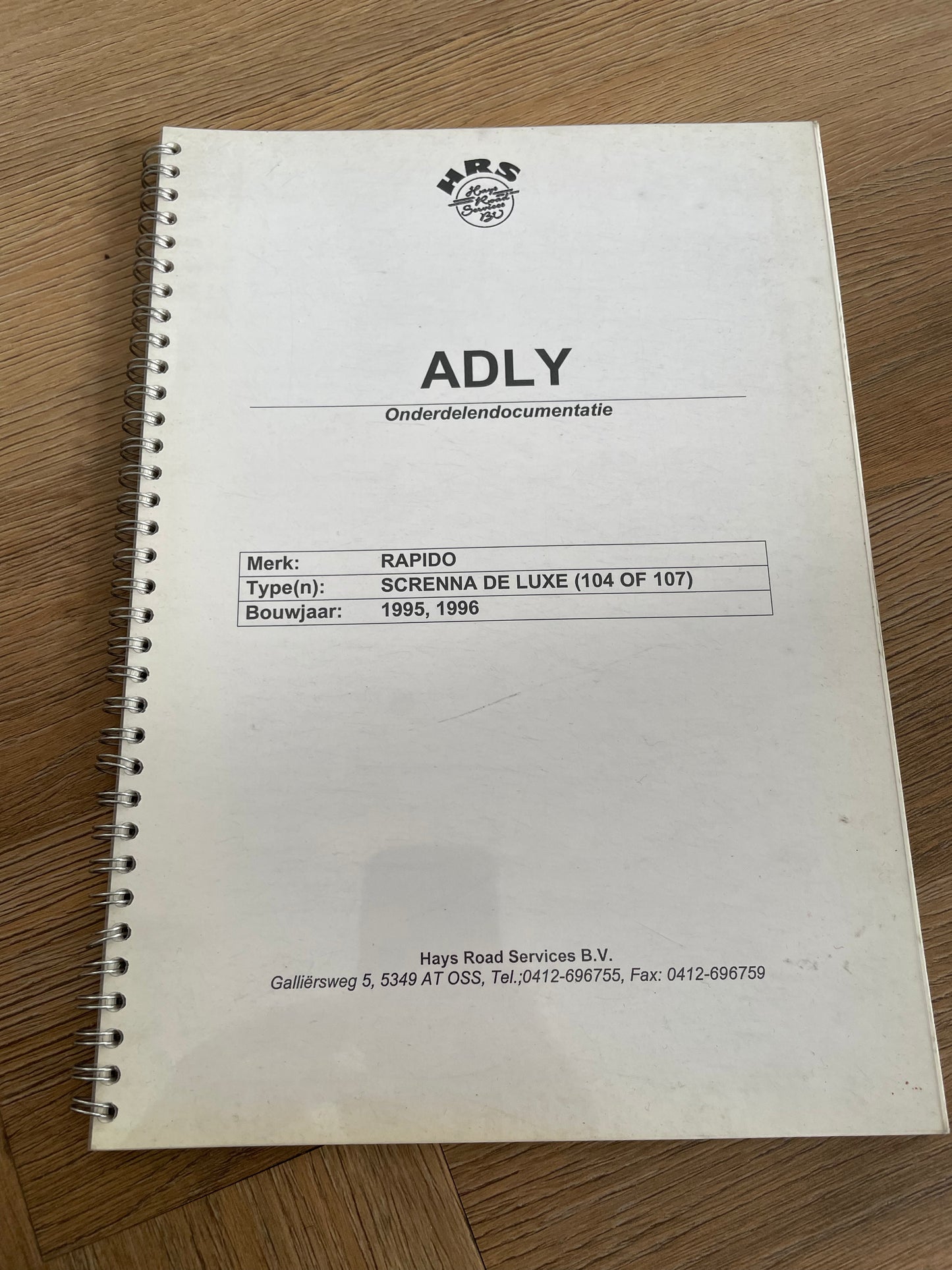 ADLY ONDERDELENDOCUMENTATIE RAPIDO 1995/1996