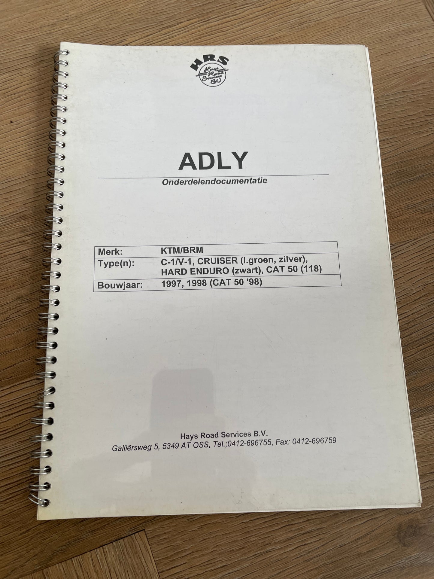 ADLY ONDERDELENDOCUMENTATIE KTM BRM 1997 1998