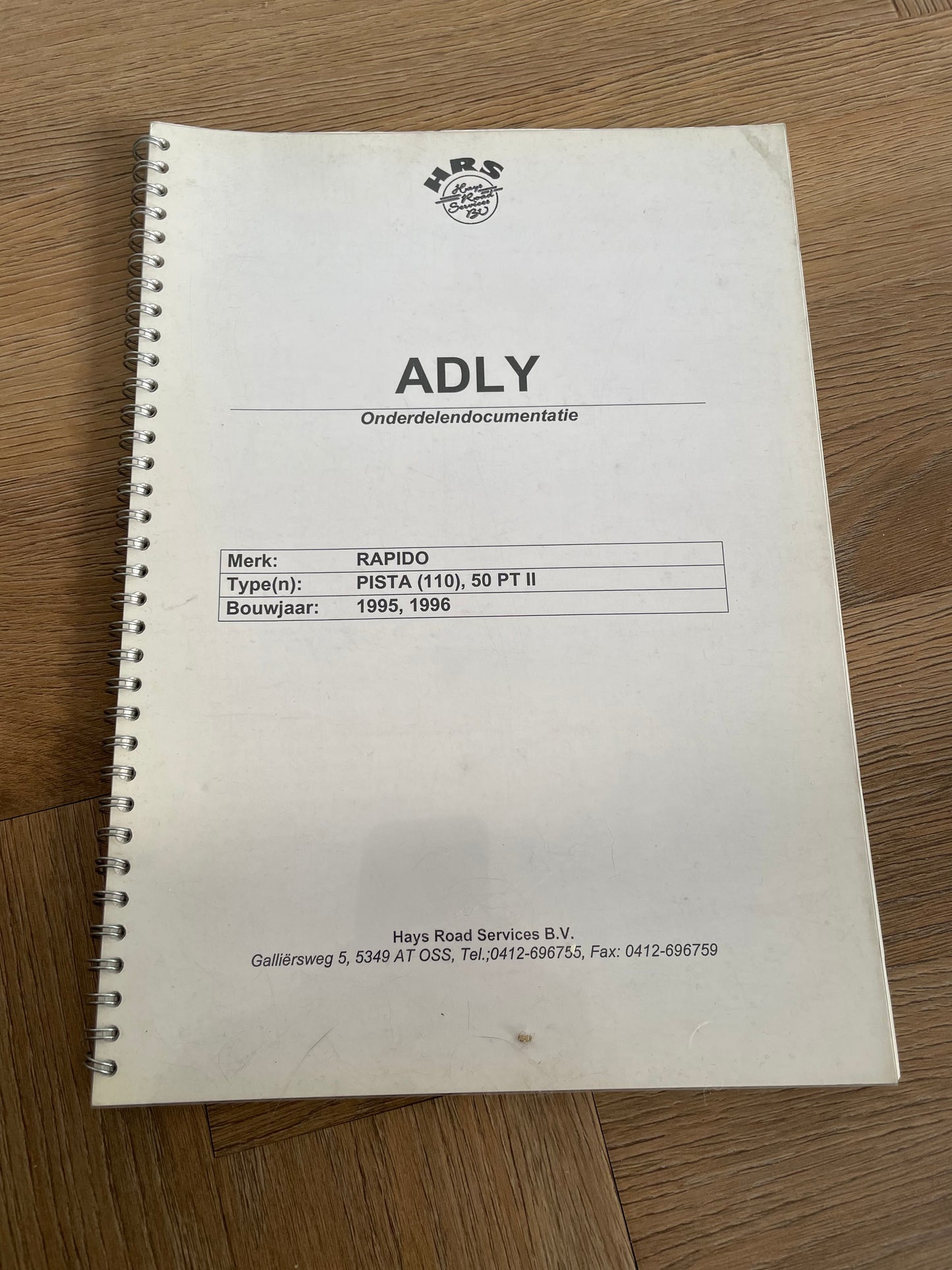 ADLY ONDERDELENDOCUMENTATIE RAPIDO PISTA 1995 1996