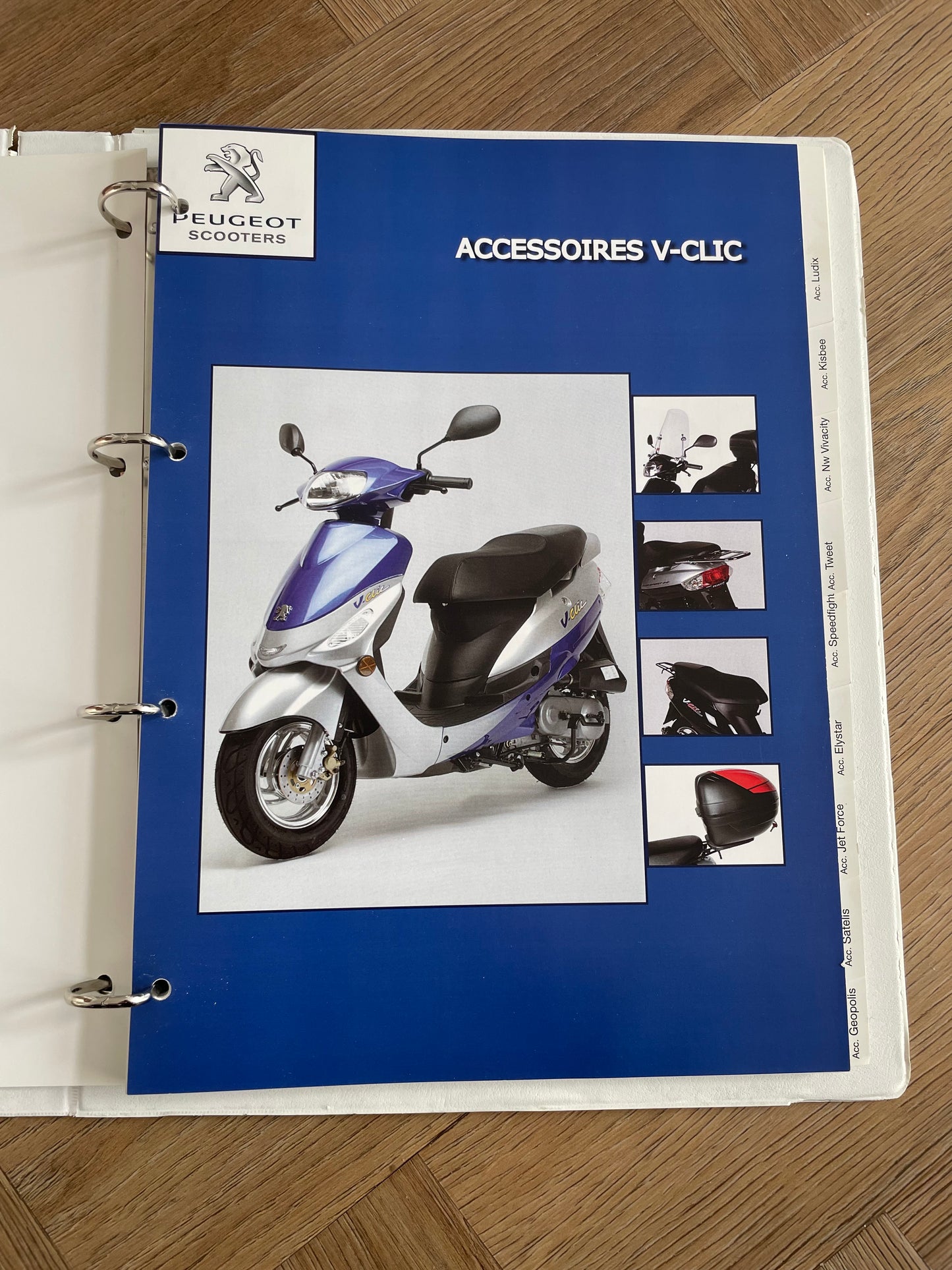 PEUGEOT MOTORCYCLES DEALER INFO BOOK ACCESSOIRES / AFTER SALES
