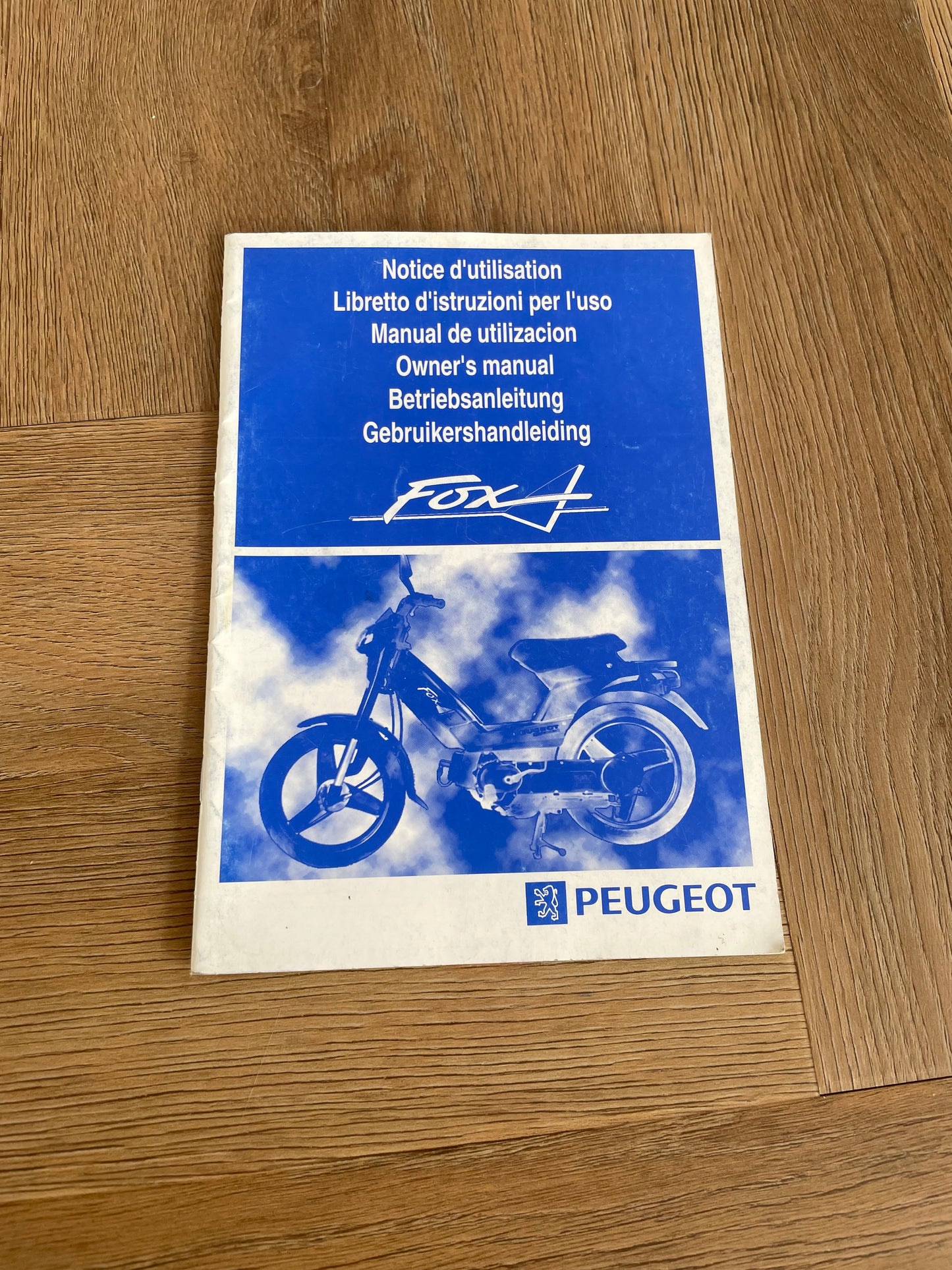 INSTRUCTIEBOEKJE OEM PEUGEOT FOX OWNERS MANUAL