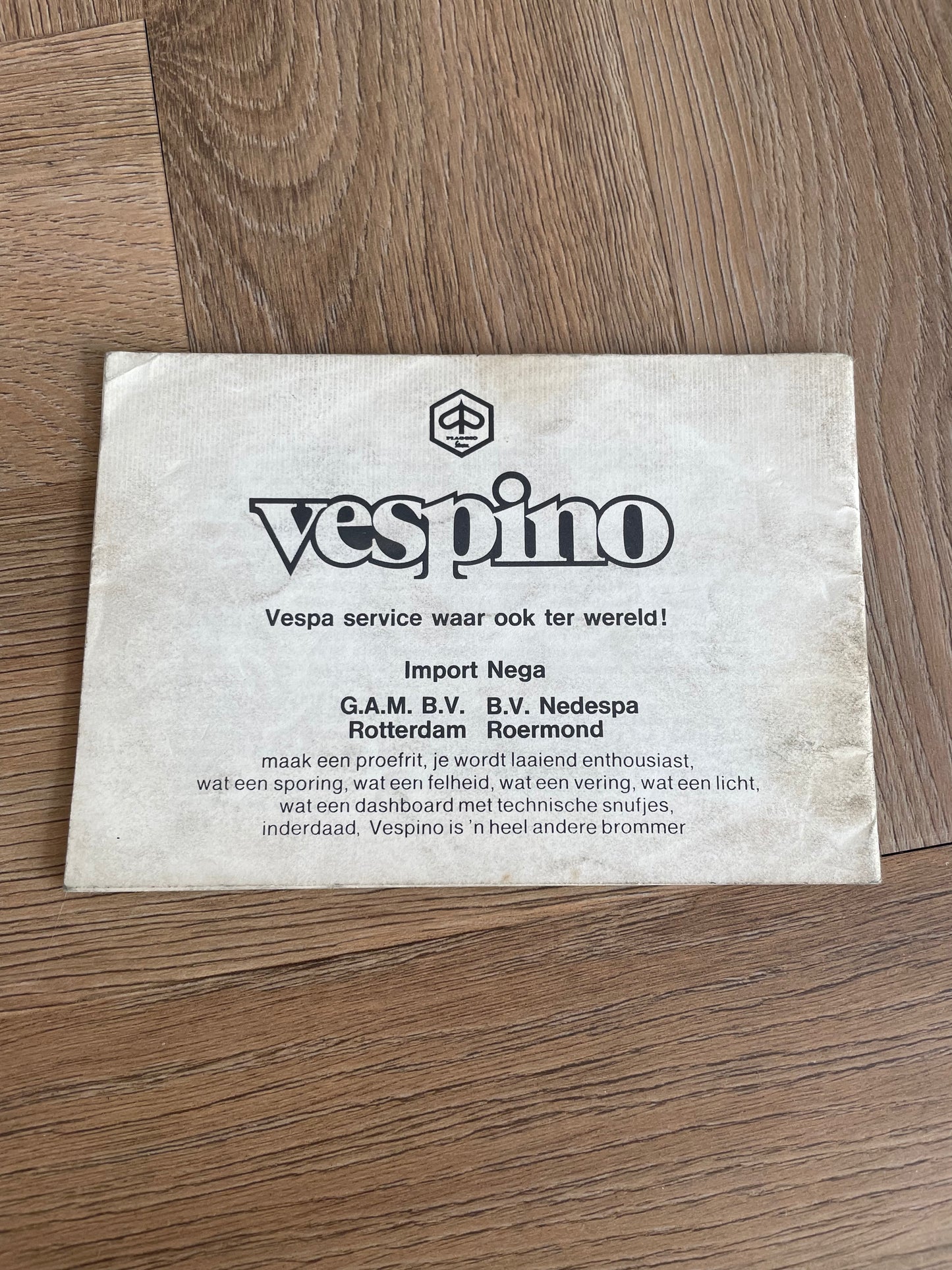 INSTRUCTIEBOEKJE OEM PIAGGIO VESPA VESPINO