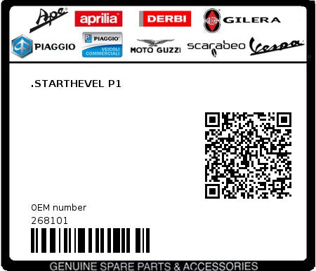 PIAGGIO STARTHEVEL P1 OEM NOS 268101