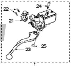 PEUGEOT BRAKE LEVER+BRACKET (ALLIAGE) - 744161