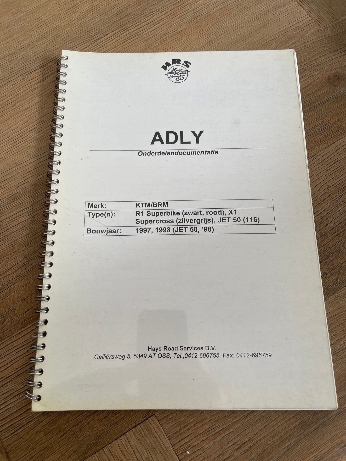 ADLY ONDERDELENDOCUMENTATIE JET 50 R1 SUPERBIKE SUPERCROSS KTM BRM 1997 1998