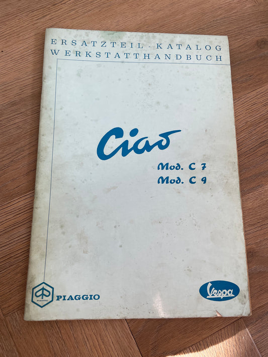 HANDBOEK OEM SERVICE ONDERDELEN PIAGGIO VESPA CIAO MOD. C7 C9