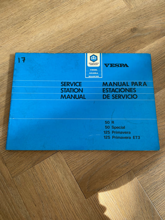 HANDBOEK SERVICE STATION WERKPLAATSHANDBOEK PIAGGIO VESPA 50R 50SP. 125 PRIMAVERA