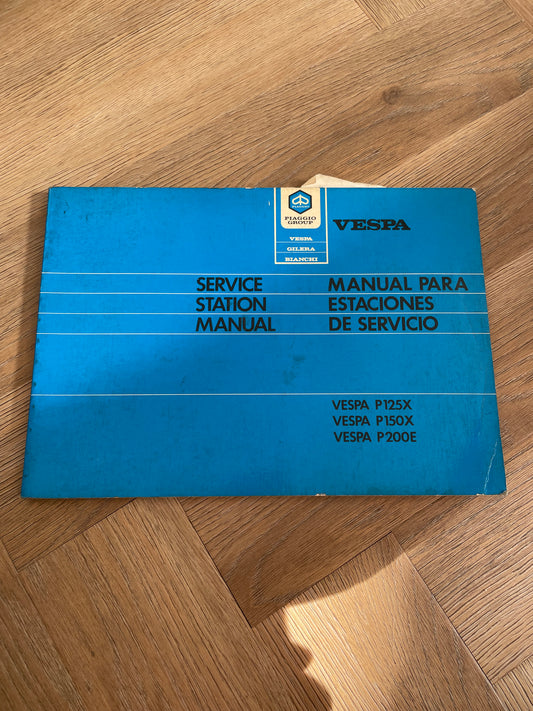 HANDBOEK SERVICE STATION WERKPLAATSHANDBOEK PIAGGIO VESPA P125X P150X P200E