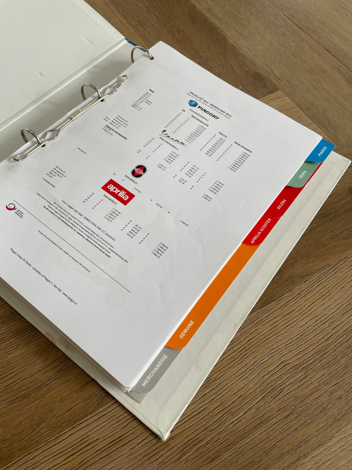 PIAGGIO ORIGINEEL OEM ACCESSOIRE DOCUMENTATIE BOEK